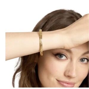 NEW Our Spare Change Gold Floral Bangle